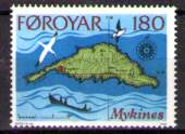Timbre: Carte de l'&icirc;le de Mykines