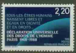 Timbre: 40 anniversaire de la declaration des droits de l'homme