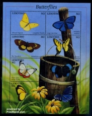 Timbre: Papillons  - Feuillet 8 timbres