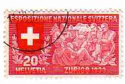 Timbre: Esposizione nazionale Svizzera  - texte en Italien