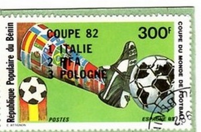 Timbre: Coupe du monde de foot..Surch.Classement des 3 &eacute;quipes.