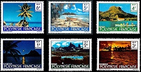 Timbre: Paysages de Polyn&eacute;sie - signature DELRIEU