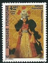 Timbre: Folklore polynésien - poupées tahitiennes