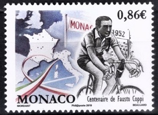 Timbre: Centenaire de la naissance de Fausto Coppi             