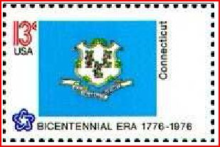 Timbre: Drapeau du Connecticut