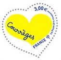Timbre: Saint Valentin : Coeur Courr&egrave;ges