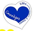 Timbre: Saint Valentin : Coeur courr&eacute;ge