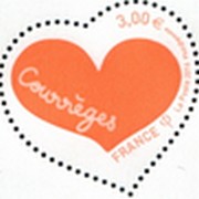 Timbre: Saint Valentin : Coeur de Courr&egrave;ges