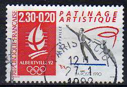 Timbre: Albertville 92. Patinage artistique.