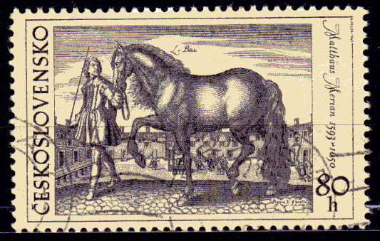Timbre: Le cheval de Matth&auml;us Merian 1593-1650