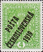 Timbre: Timbre d'Autriche de 1916-18 surcharg&eacute;