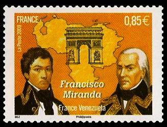 Timbre: Francisco MIRANDA (1750-1816), général vénézuélien