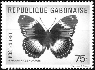 Timbre: Papillon-hypolimnas salmacis