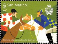 Timbre: Course de chevaux