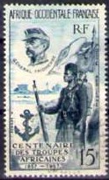 Timbre: Centenaire des troupes africaines.