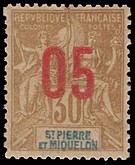 Timbre: Timbre de 1892-1900 surcharg&eacute;