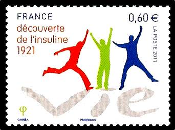 Timbre: 90 ans de la d&eacute;couverte de l'insuline
