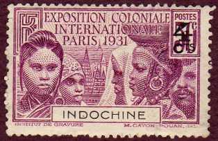 Timbre: Expo coloniale intern. Paris surcharg&eacute;