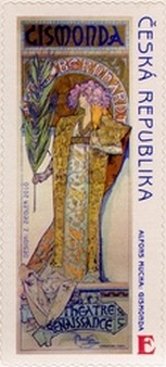 Timbre: "Sarah Bernhard" Alfons Mucha