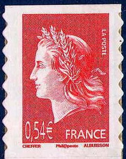 Timbre: 40 &egrave;me anniversaire Marianne de Cheffer
