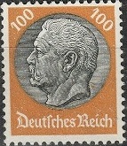 Timbre: Mar&eacute;chal Hindenburg, filigrane E