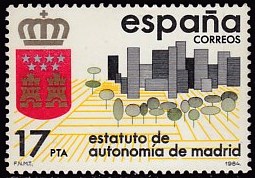 Timbre: Promulgation du statut d'autonomie de Madrid