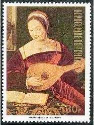 Timbre: Madeleine jouant du luth