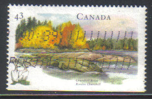 Timbre: Rivi&egrave;re Churchill et p&eacute;licans