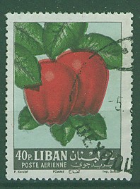 Timbre: S&eacute;rie courante, fruits divers, calvilles rouges