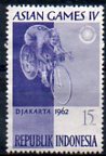 Timbre: 4e Jeux asiatiques &agrave; Djakarta, cyclisme
