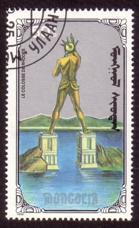 Timbre: Les sept Merveilles du Monde : le colosse de Rhodes