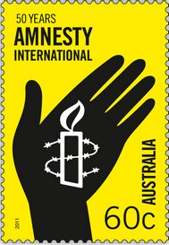 Timbre: 50e Anniv. Amnesty International