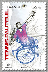Timbre: Sport - Couleur passion - Tennis-fauteuil