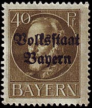 Timbre: Louis III (surcharg&eacute; Volkstaat Bayern)