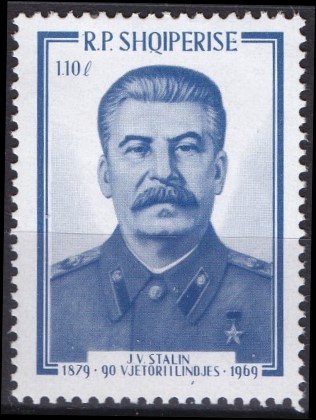 Timbre: 90&egrave;me anniversaire de la naissance de Joseph Staline.