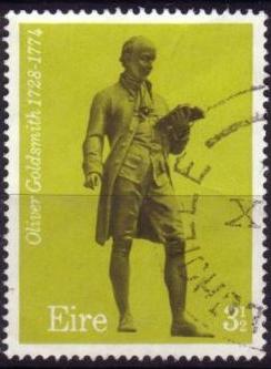 Timbre: Statue de l'&eacute;crivain O. Goldsmith