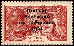 Timbre: TP de Grande-Bretagne surcharg&eacute; en ga&eacute;lique