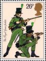 Timbre: L'Arm&eacute;e britannique : ''The Royal Grenn Jackets''
