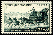 Timbre: Journ&eacute;e du timbre 1952 - Malle-poste