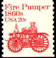Timbre: Fire Pumper - pompe incendie -ND en haut et bas