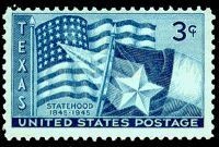 Timbre: Centenaire de l'Etat du Texas dans l'Union