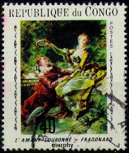 Timbre: L'amant couronn&eacute; - Fragonard