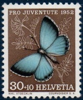 Timbre: Papillon : argus argent&eacute;
