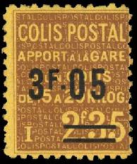 Timbre: Apport &agrave; la gare - surcharg&eacute; 3.05 sur 2.35