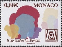 Timbre: 25 ans du Zonta club de Monaco, droits des femmes