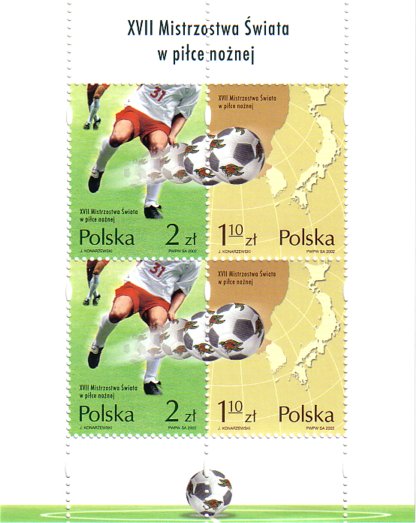 Timbre: Coupe du monde de foot en Corée-BF