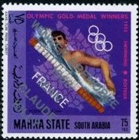 Timbre: Natation. JO 1952