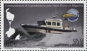 Timbre: Bateau de gendarmerie