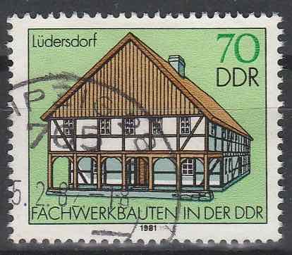 Timbre: &ldquo;Maisons &agrave; colombages de RDA&rdquo; L&uuml;dersdorf