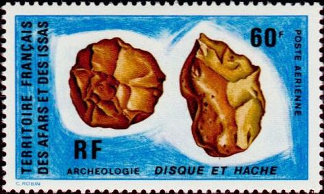 Timbre: Archéologie - disque et hache